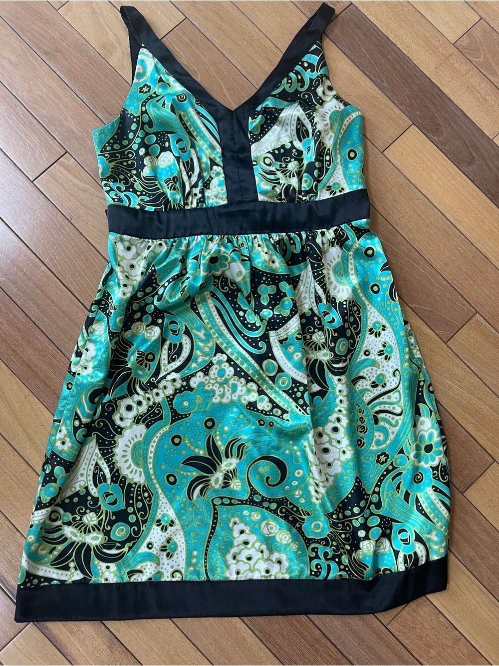 Studio 1940 Collection Paisley Sleeveless Fit & Flare Dress Size 12 Blue Green